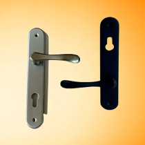 Abbasali Wooden Door Lock and Door Handle for Entrance and Interior Doors, Large Model E97-H231, Black