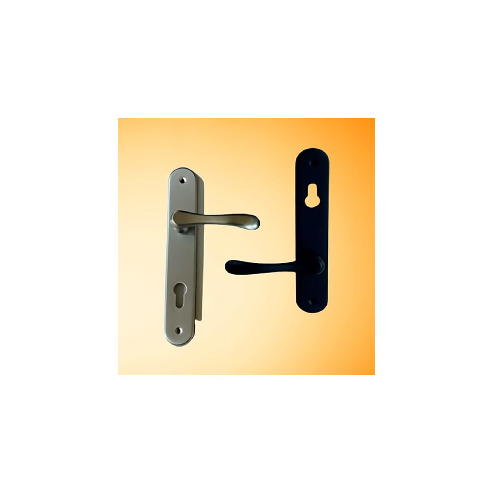 Abbasali Wooden Door Lock and Door Handle for Entrance and Interior Doors, Large Model E97-H231, Black