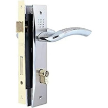 Abbasali Door Handle with Complete Lock and 3 Keys SN, Pack of 2