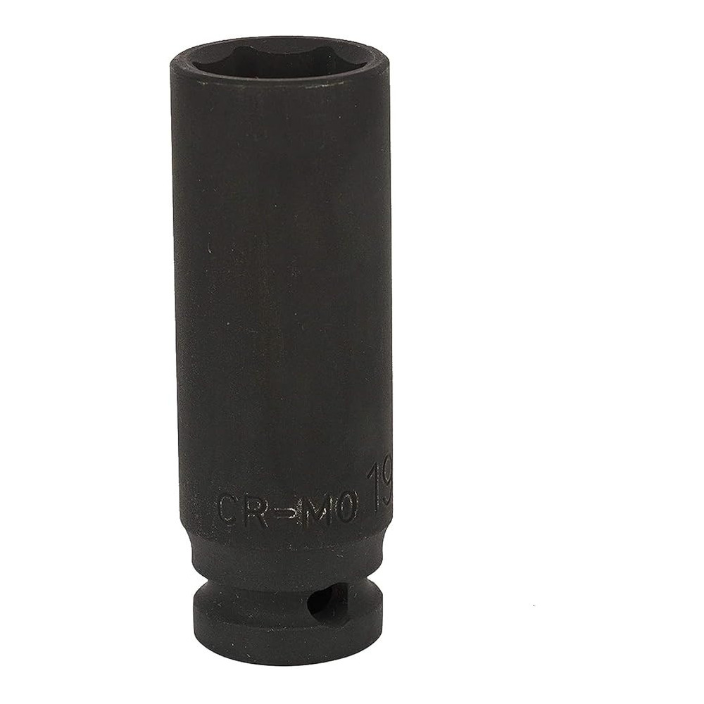 Abbasali Black Deep Socket 1/2 Inch 6PT, 19mm
