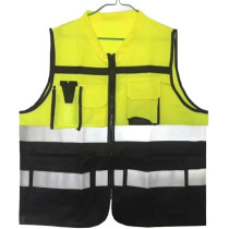 Abbasali Reflective Vest Safety Fabric Vest-180GSM with Pockets, Style No. DLM, Small