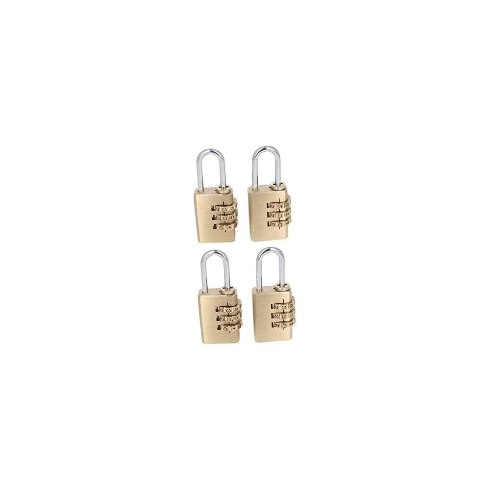 Abbasali 4 Pcs 3-Digit Combination Padlock, 0.91 Inch Long Shackle, Resettable, Waterproof for School, Gym, Locker, Gate, Toolbox, Fence