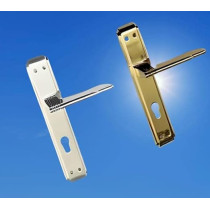 Abbasali Wooden Door Handle for Entrance and Interior Doors, LALE Plate Model, Silver