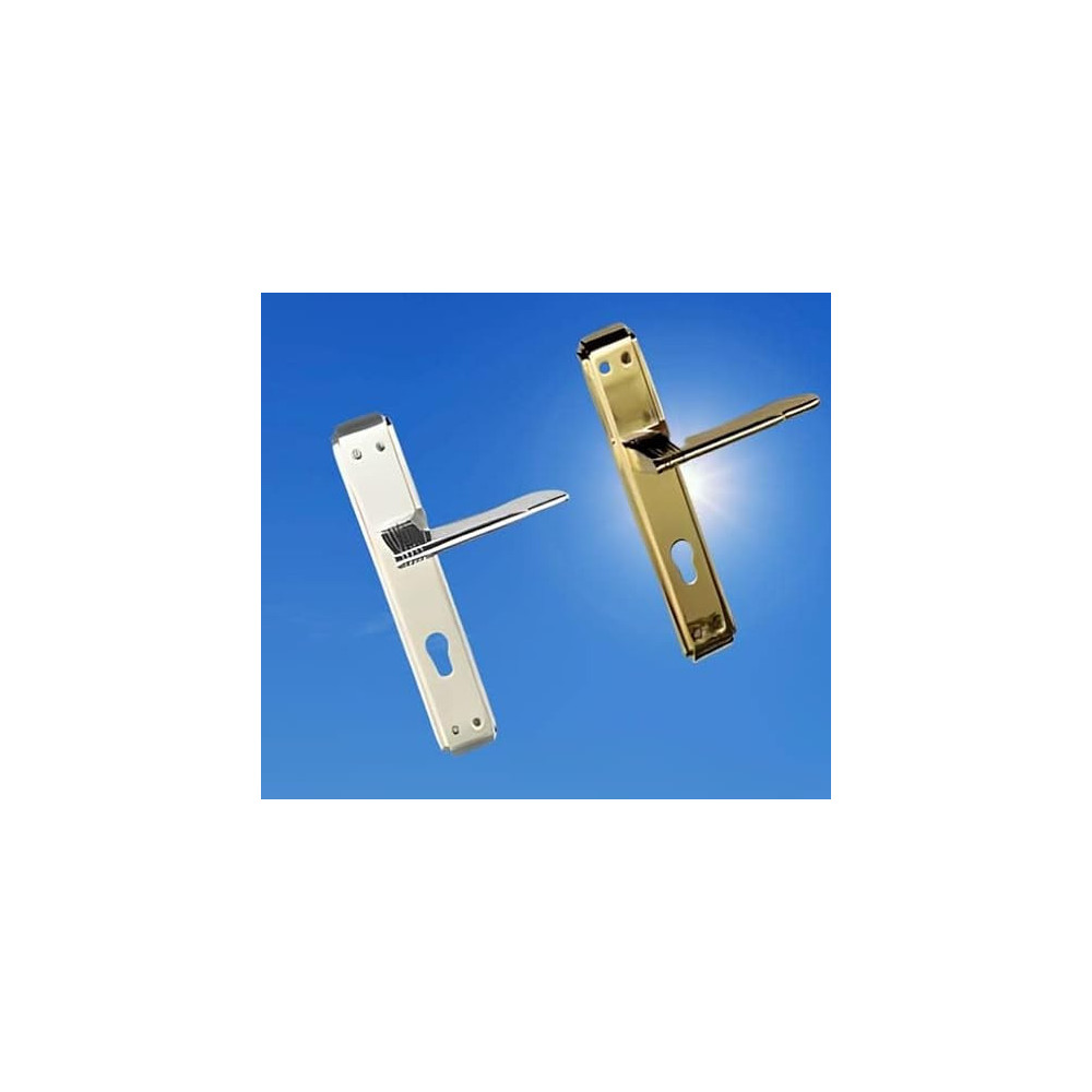 Abbasali Wooden Door Handle for Entrance and Interior Doors, LALE Plate Model, Silver