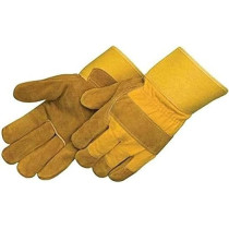 Generci Safety Leather Hand Gloves, Yellow