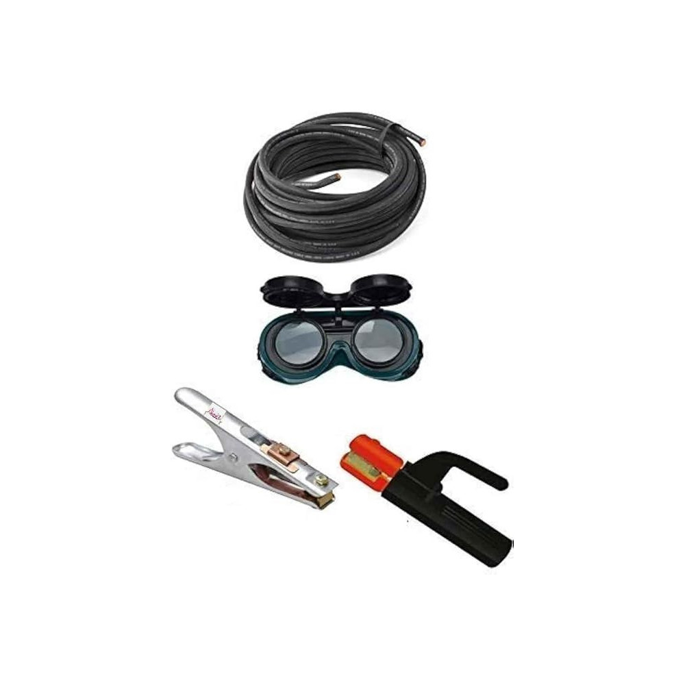 Abbasali 5mtr Welding Cable, Welding Holder, Earth Clamp, Safety Welding Goggles, Complete Welding Kit