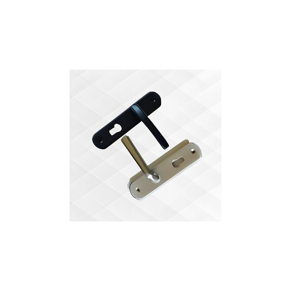 Abbasali Wooden Door Handle and Door Lock for Entrance and Interior Doors, Small Model E97-B231, Black