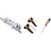 Abbasali Heavy Duty Aluminium Door Handle with 20MM Aluminium Lock Body And Cylinder, 3 Keys And Free Screwdriver for Fixing Lock, Brown