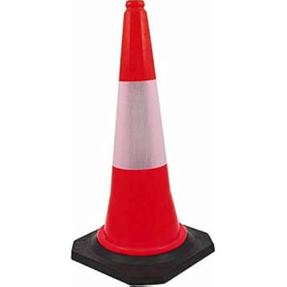 Abbasali Safety Cone with Reflector Tape, 1 Meter Long, Premium Quality