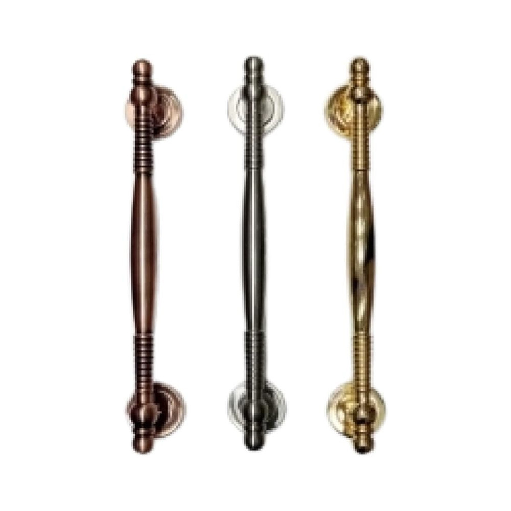 Abbasali Modern and Stylish Wooden and Glass Door Handles, Set of 2 Pieces, Model: PULL HANDLE 3004, 12 Inch, Gold