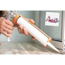 Abbasali Orange Silicone Glue Gun with Clear/White Silicone, Ideal for Bathroom, Door, and General Repairs