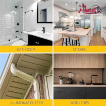 Abbasali GP Silicone Sealant, Anti Fungal, Anti Bacterial for Glass, Metal, Ceramics with Silicone Gun, Knife, Gloves And Scraper, Beige