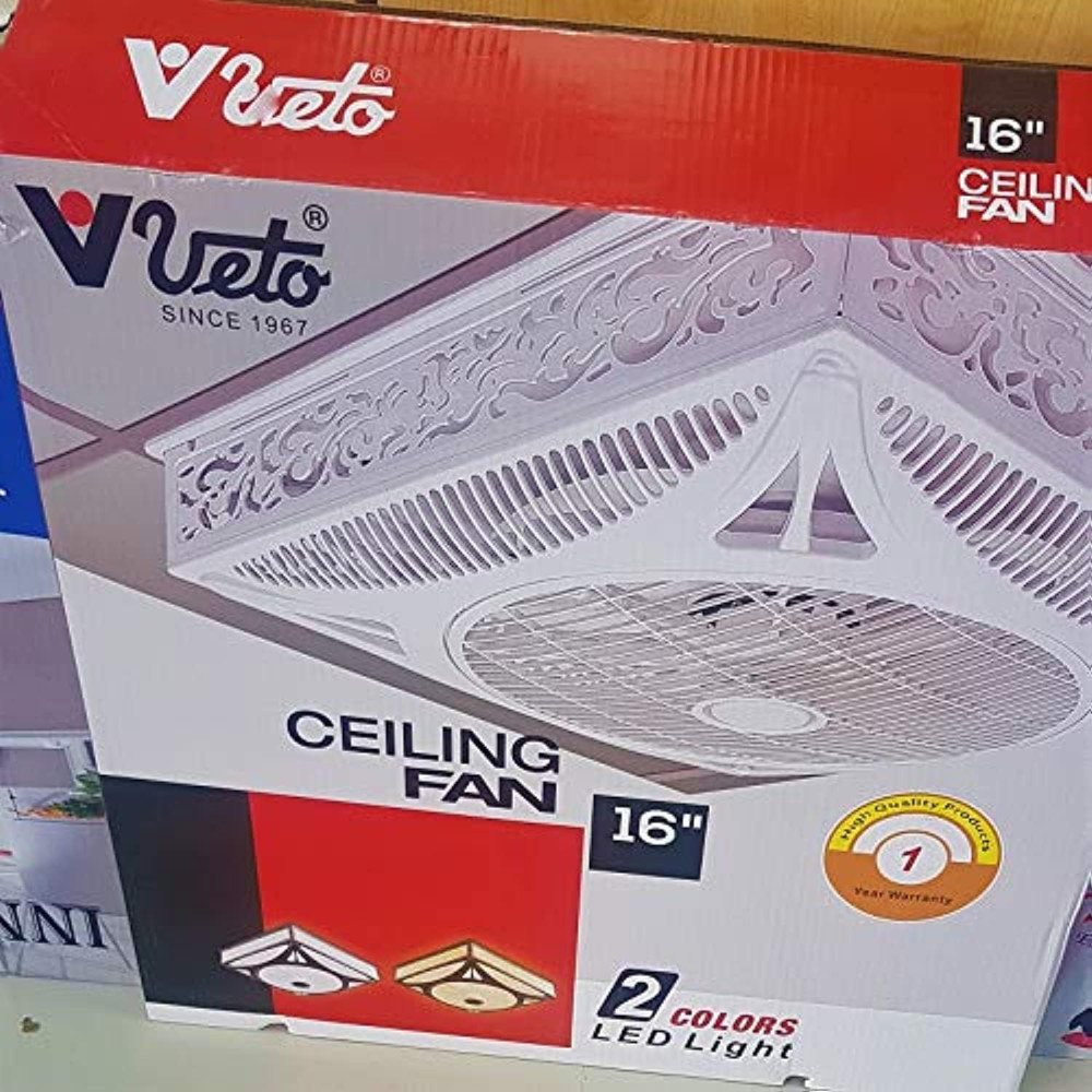 Veto LED Color Box Type Ceiling Fan, 60x60 for Efficient Air Circulation