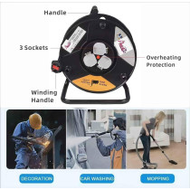 Abbasali Heavy Duty Extension Reel with Easy to Handle Cable, Includes 1PC Multiplug, 1.5mm Cable, 25m