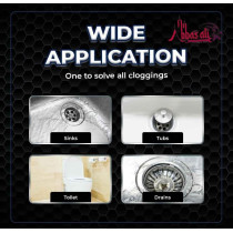 Abbasali Powerful Drain Opener, Clears Clogs in Sinks, Bathtubs, and Toilets with Rubber Gloves, Goggles, and 2PCS Face Masks, 1L