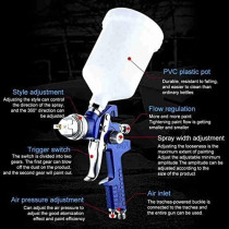 Abbasali PVC Spray Gun with Top Tank, 1.7mm Nozzle for Smooth Paint Application