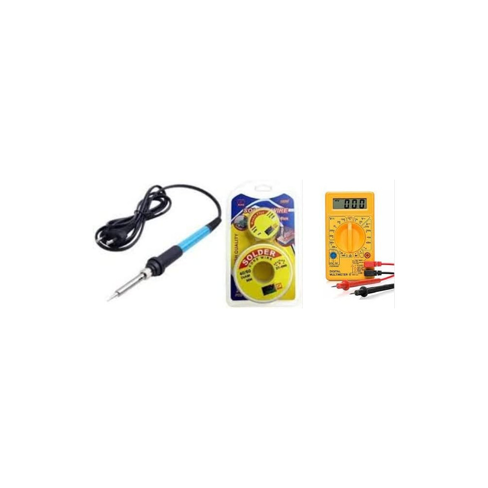 Abbasali Repair Kit for TV, Refrigerator, Radio, Computer And More, Includes Soldering Iron, Wire, Paste, and Multimeter, 60W