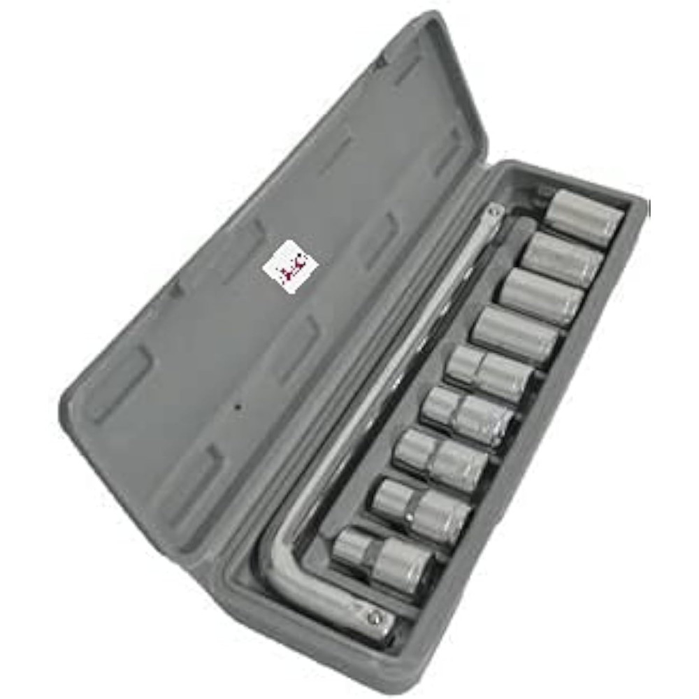 Abbasali 10 Piece L Handle Socket Set in Plastic Box, Essential Tools for DIY Projects