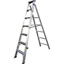 Zamil Dual Purpose Heavy Duty Extendable Aluminum Ladder, 10 Steps, Folding Step Stool with Anti-Slip Pedals for Home Use