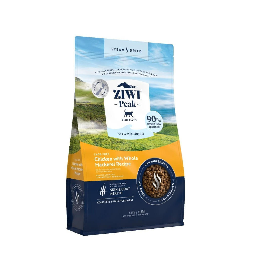 ZiwiPeak 2.2Kg Steam And Dried Cage-Free Chicken With Whole Mackarel Recipe Dry Cat Food