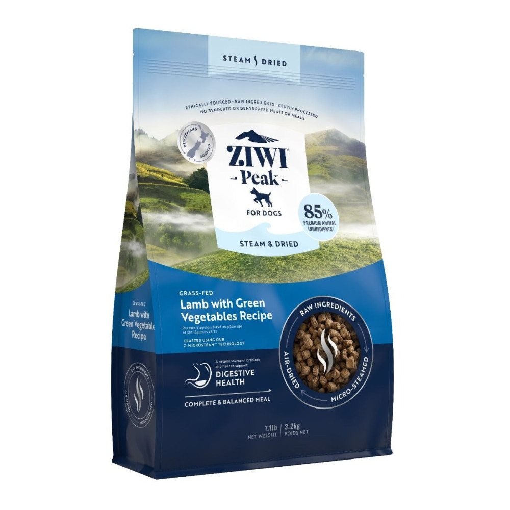 ZiwiPeak 3.2Kg Steam And Dried Grass-Fed Lamb With Green Vegetables Recipe Dry Dog Food