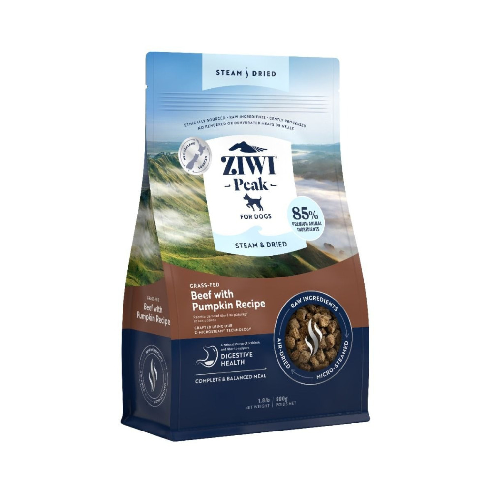 ZiwiPeak 800g Steam And Dried Grass-Fed Beef With Pumpkin Recipe Dry Dog Food