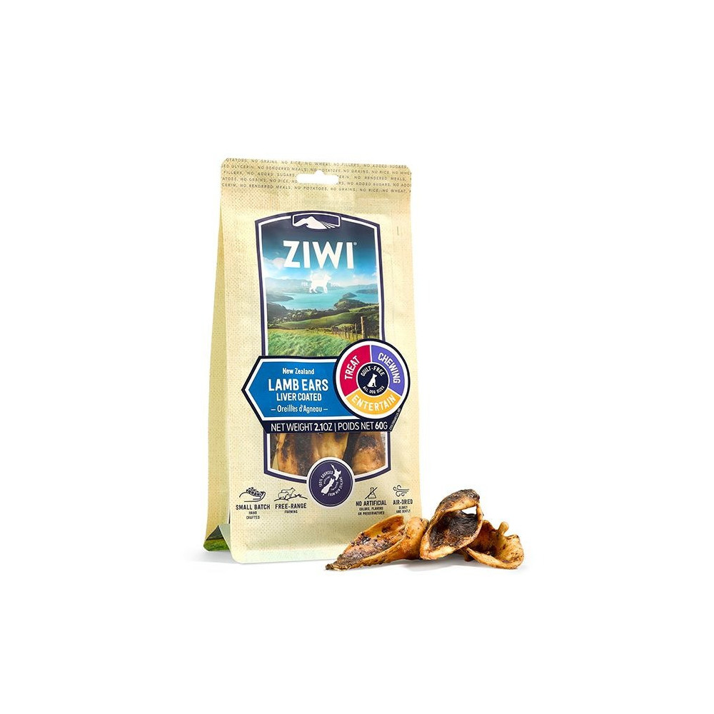ZIWI Peak Lamb Ears Liver Coated Dog Treats, 60g