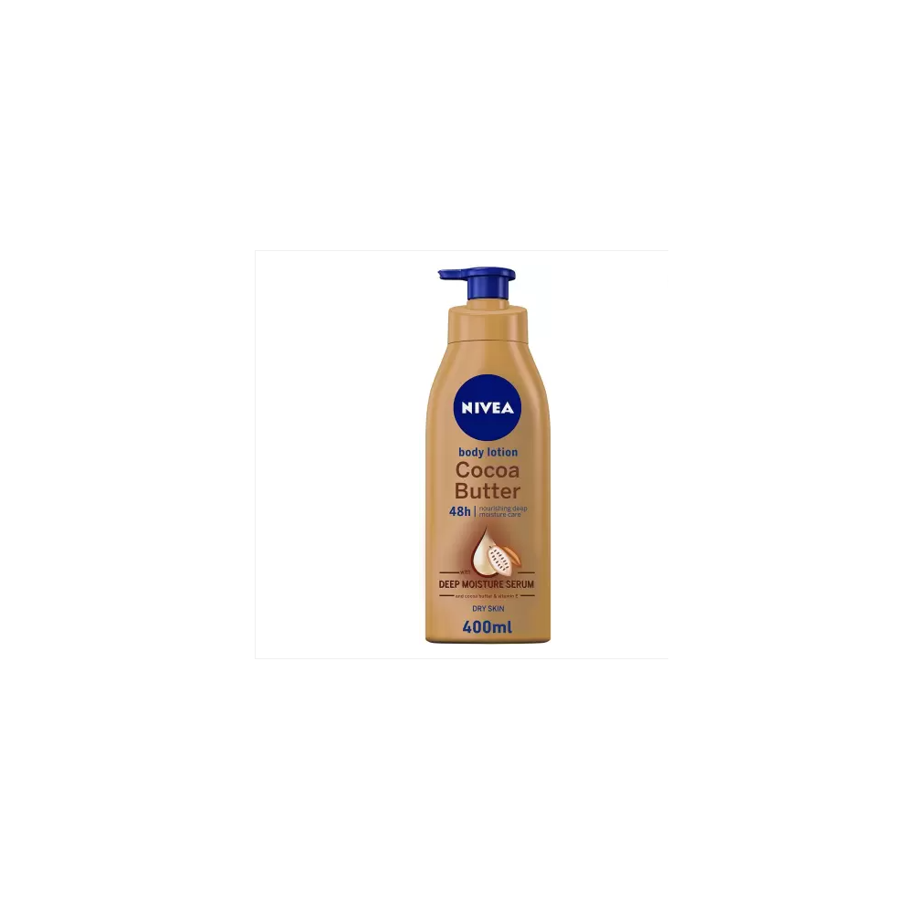 Nivea Cocoa Butter Body Lotion, Vitamin E, Dry Skin, 400 ml, Pack Of 2