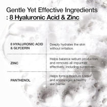 Anua Hydrating Gentle Foaming Cleanser, Hyaluronic Acid, Glycerin, Zinc, Panthenol, Korean Face Wash For Dry Skin For Double Cleansing 150Ml