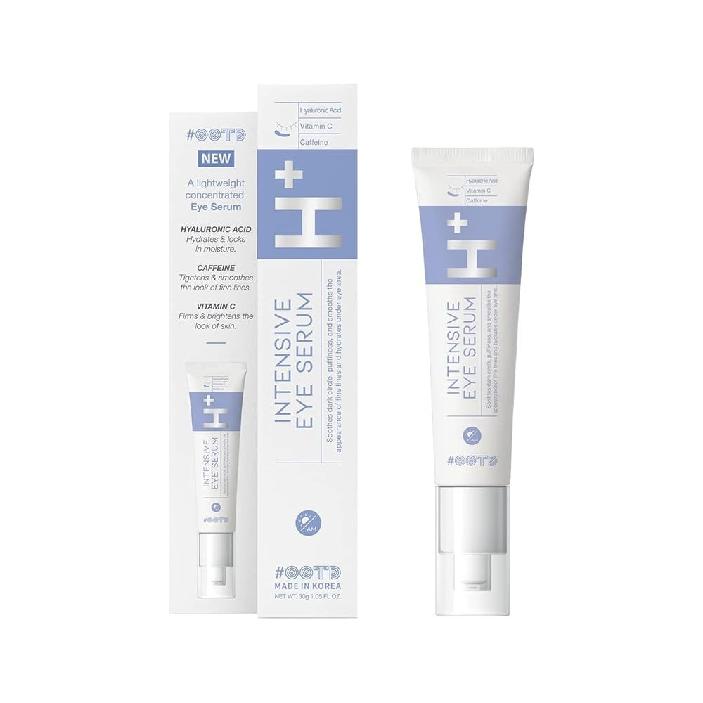 OOTD Vegan Eye Serum With Hyaluronic Acid, Vitamin C, Caffeine, Dark Circle Under Eye Treatment, 30 G