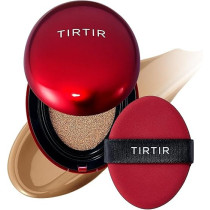 Tirtir Mask Fit Red Cushion Foundation Mini 35N Walnut, Glass Skin, Long-Lasting, Buildable Coverage, Semi-Matte, 0.63 Fl Oz