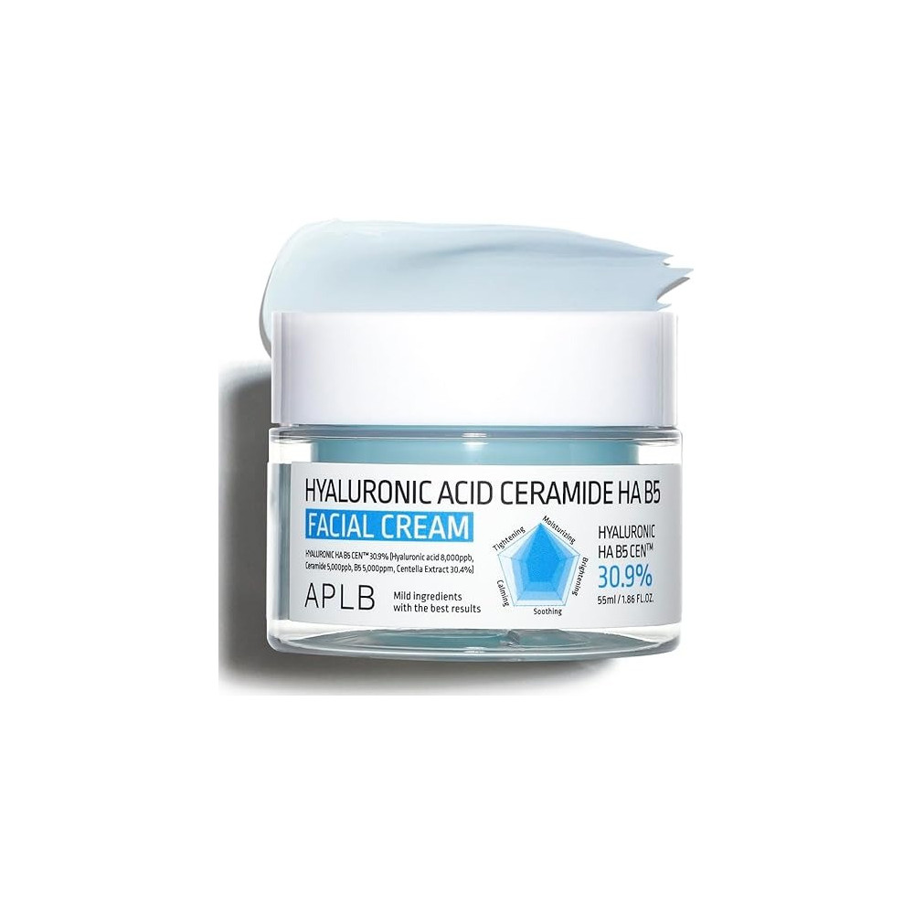 Aplb Hyaluronic Acid Ceramide Ha B5 Facial Cream, Deep Hydration, Revitalize For Gentle And Improve Skin Texture, 55Ml