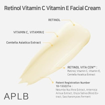 Aplb Retinol Vitamin C Vitamin E Facial Cream, Deep Hydration, Retinol, Revitalize For Gentle And Improve Skin Texture, 55Ml
