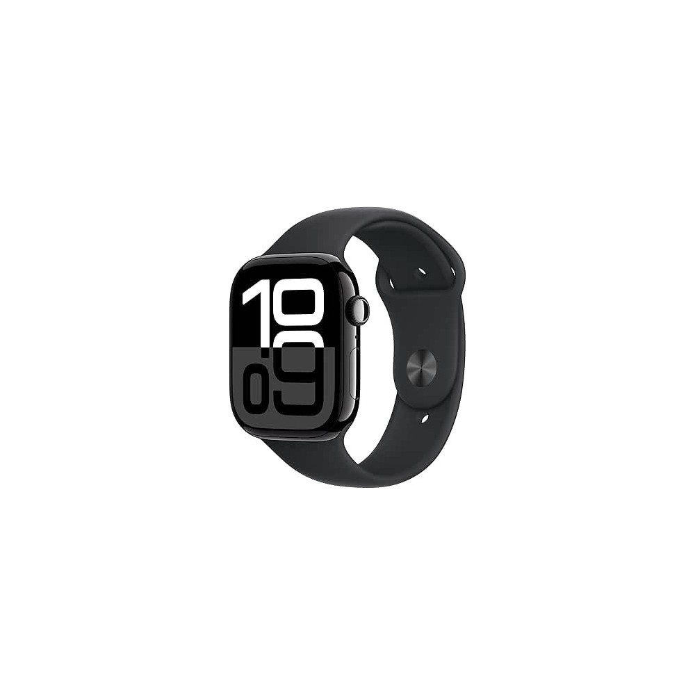 Apple Watch Series 10 GPS 42 mm Smartwatch with Jet Black Aluminium Sport Band M/L, MWWE3