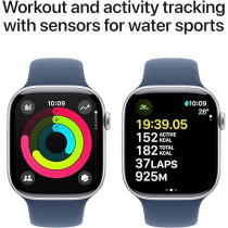 Apple Watch Series 10 GPS 42 mm Smartwatch with Silver Aluminium Sport Band S/M, MWWA3