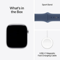 Apple Watch Series 10 GPS 42 mm Smartwatch with Silver Aluminium Sport Band S/M, MWWA3