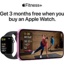 Apple Watch Series 10 GPS 42 mm Smartwatch with Jet Black Aluminium Case with Ink Sport Loop One Size, MWWG3