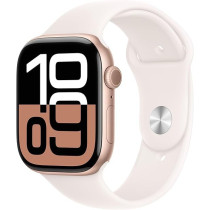 Apple Watch Series 10 GPS 46 mm Smartwatch with Rose Gold Aluminium Case with Light Blush Sport Band S/M, MWWT3