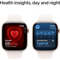 Apple Watch Series 10 GPS 46 mm Smartwatch with Rose Gold Aluminium Case with Light Blush Sport Band S/M, MWWT3