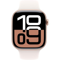 Apple Watch Series 10 GPS 46 mm Smartwatch with Rose Gold Aluminium Case with Light Blush Sport Band M/L, MWWU3