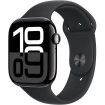 Apple Watch Series 10 GPS 46 mm Smartwatch with Jet Black Aluminium Case with Black Sport Band S/M, MWWP3