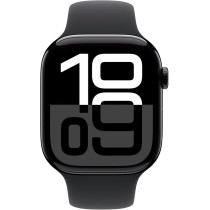Apple Watch Series 10 GPS 46 mm Smartwatch with Jet Black Aluminium Case with Black Sport Band S/M, MWWP3