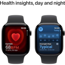 Apple Watch Series 10 GPS 46 mm Smartwatch with Jet Black Aluminium Case with Black Sport Band S/M, MWWP3