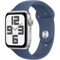 Apple Watch SE (2nd Gen) GPS 40mm Smartwatch with Silver Aluminium Case with Denim Sport Band M/L, MXED3