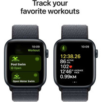 Apple Watch SE (2nd Gen) GPS 40mm Smartwatch with Midnight Aluminium Case with Ink Sport Loop One Size, MXEA3