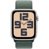 Apple Watch SE (2nd Gen) GPS 40mm Smartwatch with Starlight Aluminium Case with Lake Green Sport Loop One Size, MXEH3