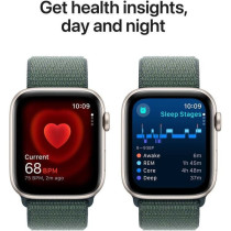 Apple Watch SE (2nd Gen) GPS 40mm Smartwatch with Starlight Aluminium Case with Lake Green Sport Loop One Size, MXEH3