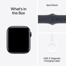 Apple Watch SE (2nd Gen) GPS 44mm Smartwatch with Midnight Aluminium Case with Midnight Sport Band S/M, MXEJ3