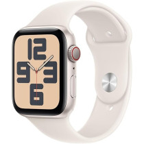 Apple Watch SE (2nd Gen) GPS 44mm Smartwatch with Starlight Aluminium Case with Starlight Sport Band M/L, MXEV3