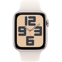 Apple Watch SE (2nd Gen) GPS 44mm Smartwatch with Starlight Aluminium Case with Starlight Sport Band M/L, MXEV3
